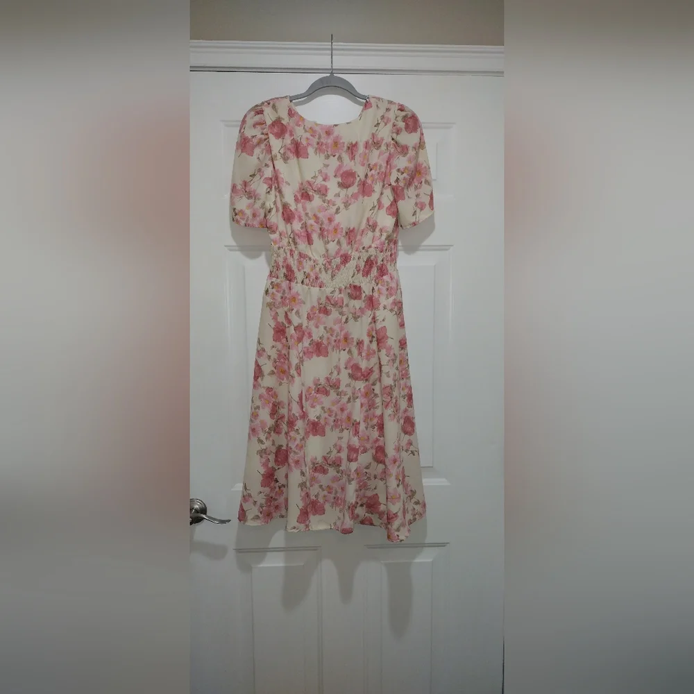 Rabbit Rabbit Rabbit Floral Midi Dress - Pink and Cream - Picture 4 of 7